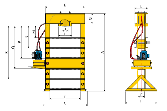 Prensa Tipo H - Desenho